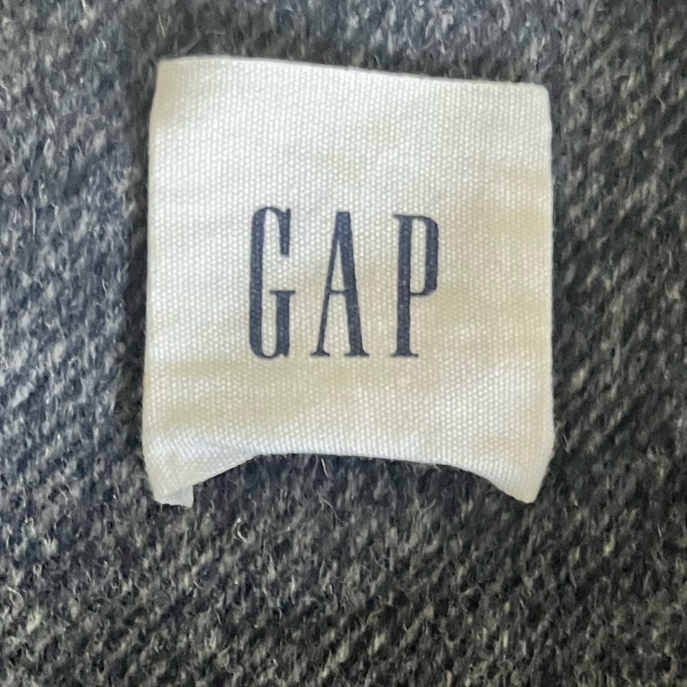 Gap S / M Belt Poncho Jacket Wool blend Red Blue Gray belted - Picture 5 of 6